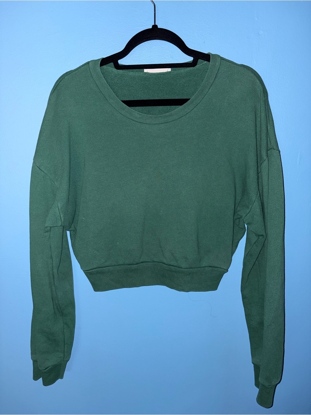 Reformation Jeans Preloved Green 100% Cotton Cropped Sweater